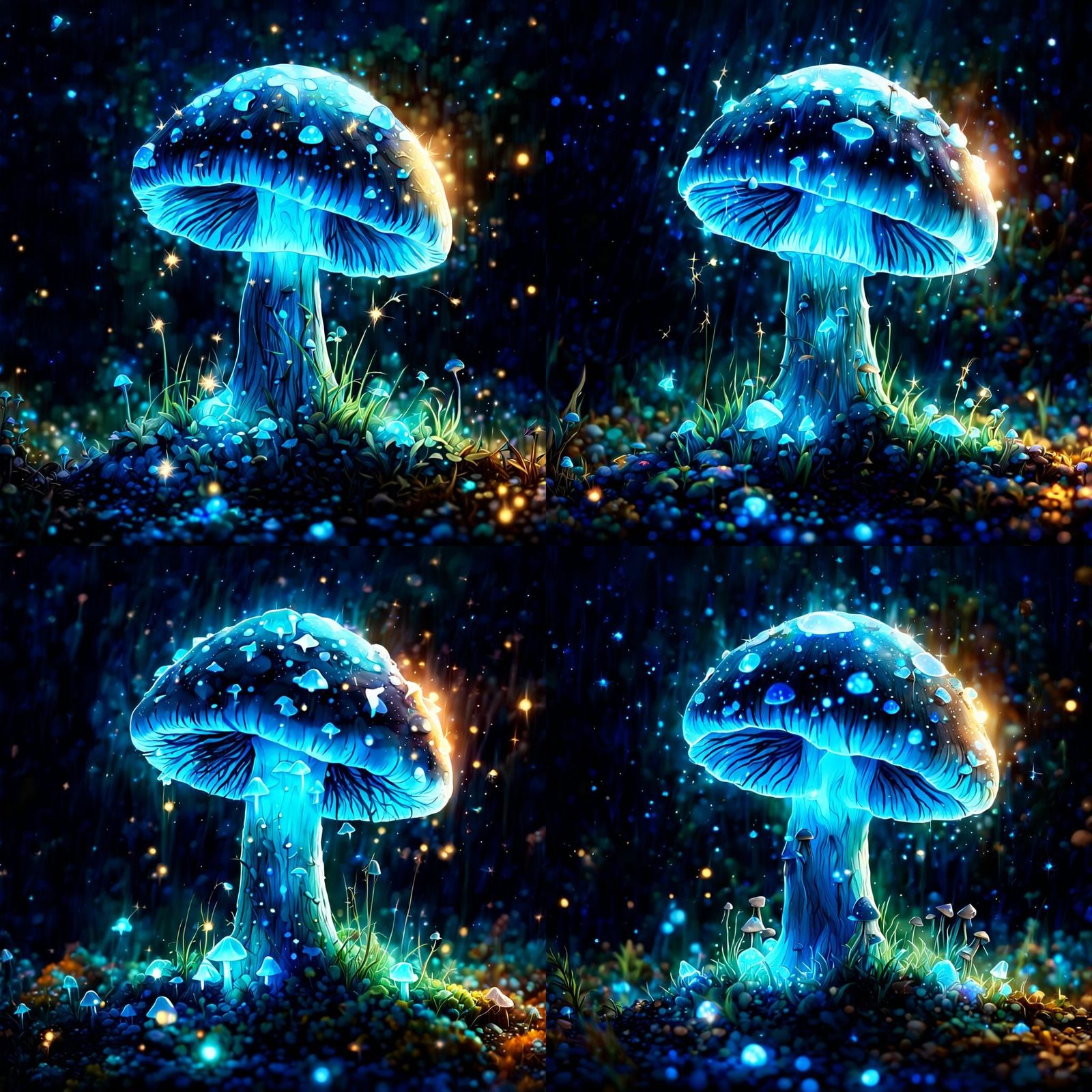 Glowing Crystal Mushroom in Dark Fantasy Style