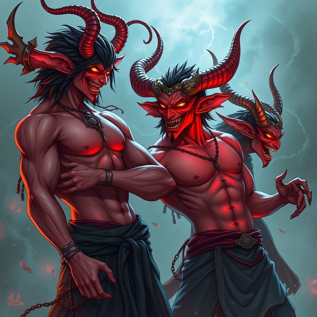 Romantic Yaoi Demons Embrace
