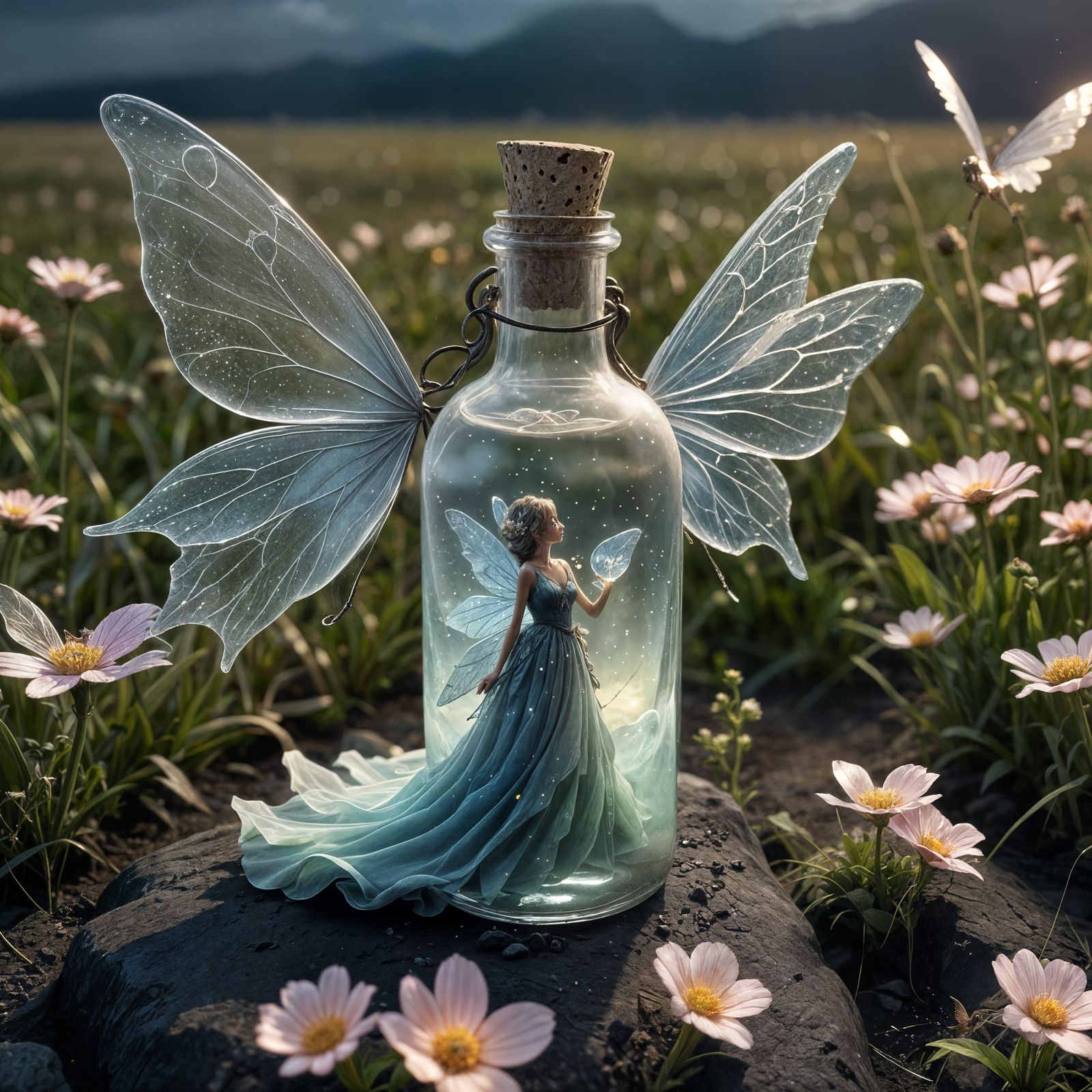 Fairy in a Bottle: Detailed Matte Painting