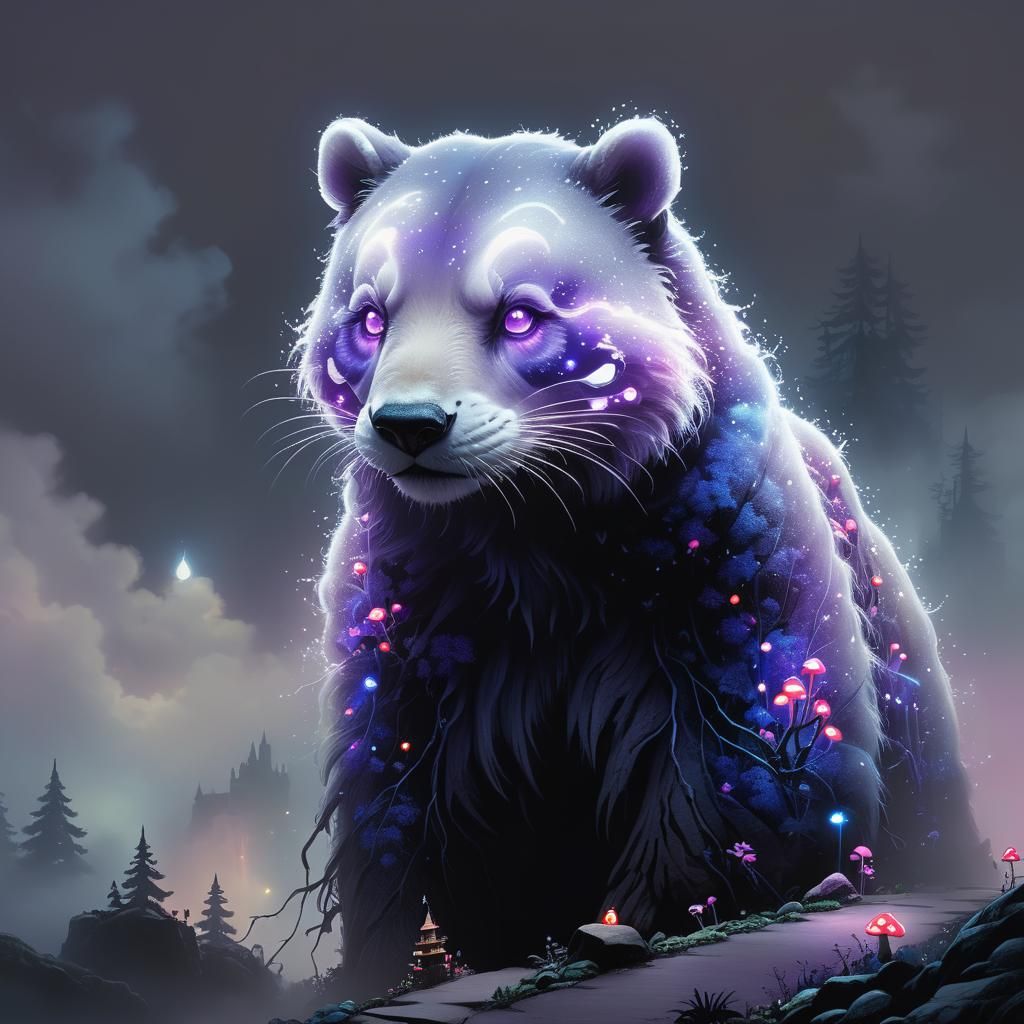 Electric Fantasy Forest Path to Glowing Castle