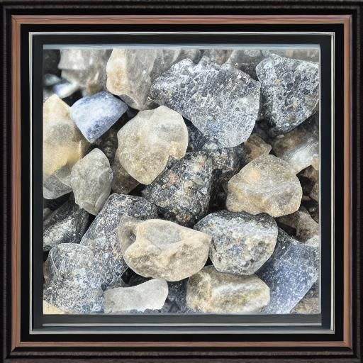 Framed Crushed Rocks, Glass, and Diamonds