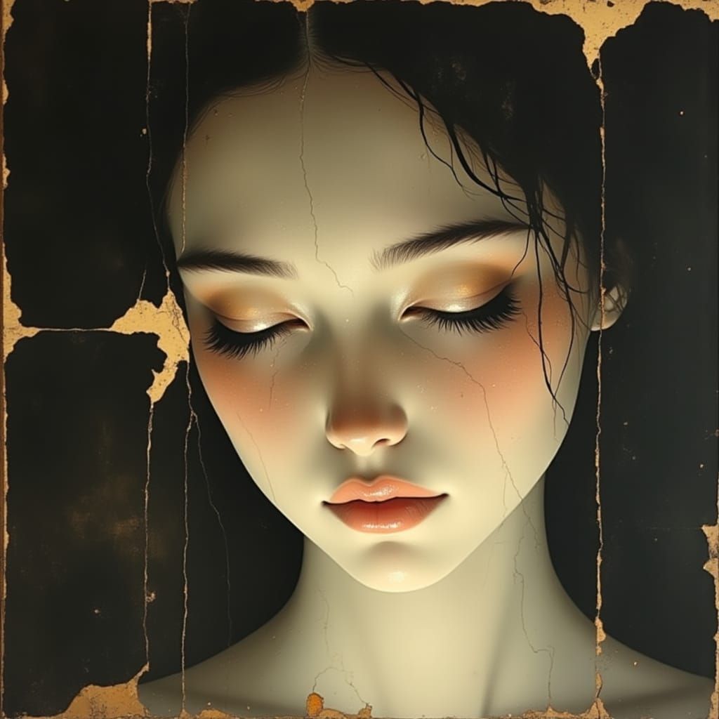 A Young Woman Lost in Thought, Illuminated by a Warm Glow