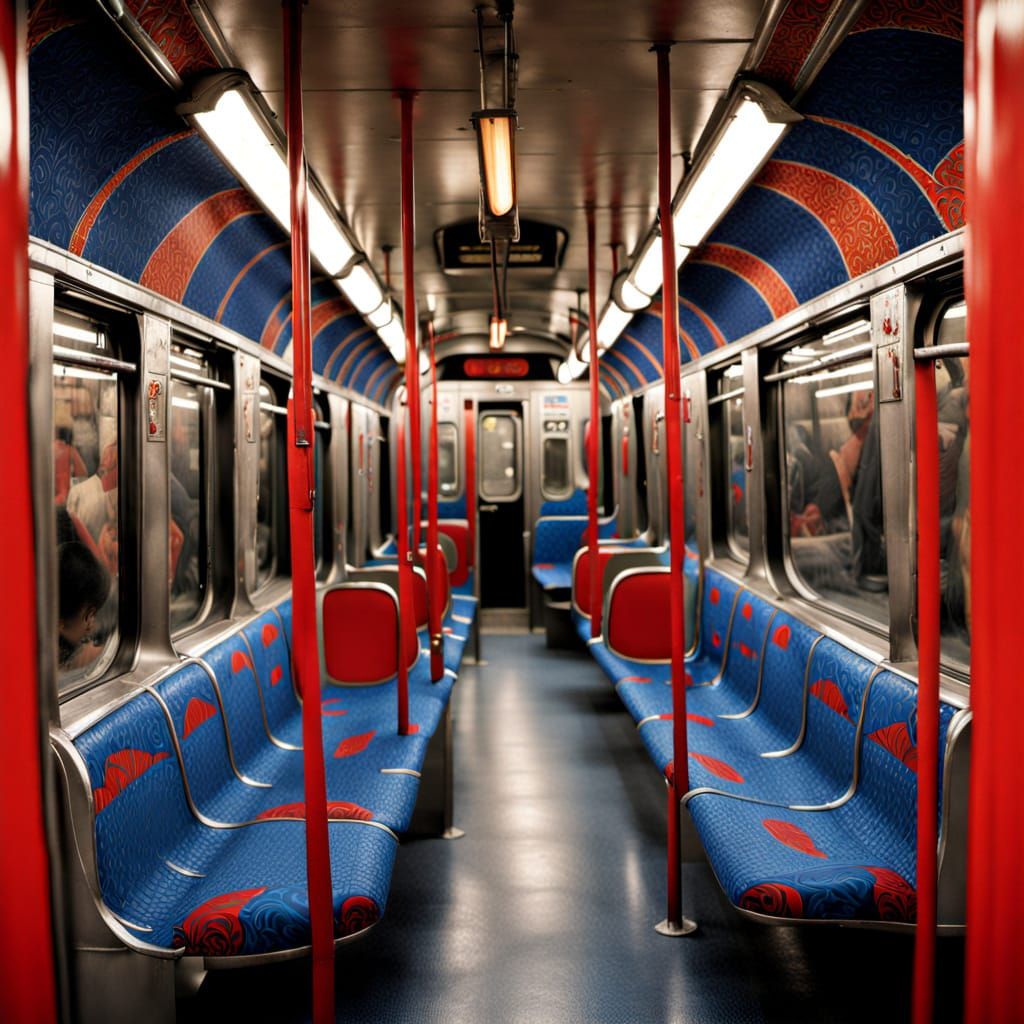 Fancy Patterned Subway Car