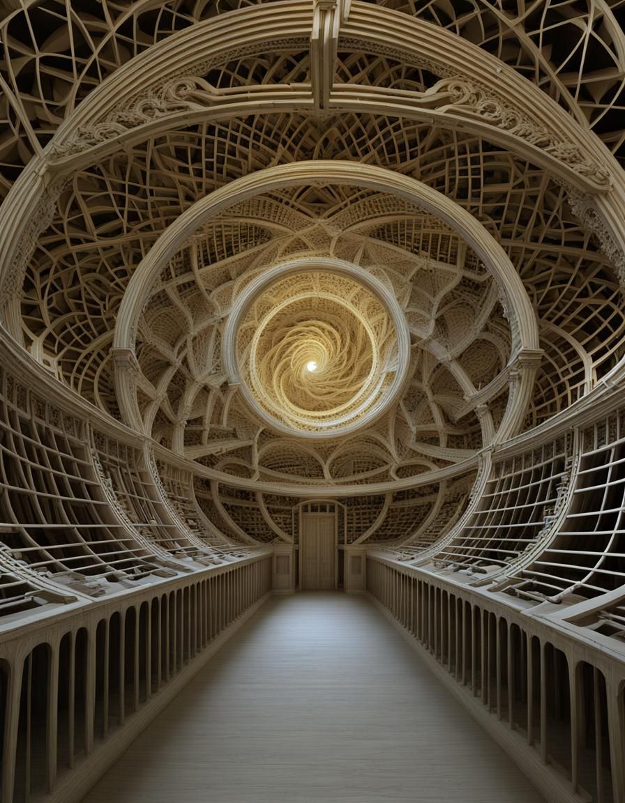 Complex Fractal Prison Chamber with Albino Inmates