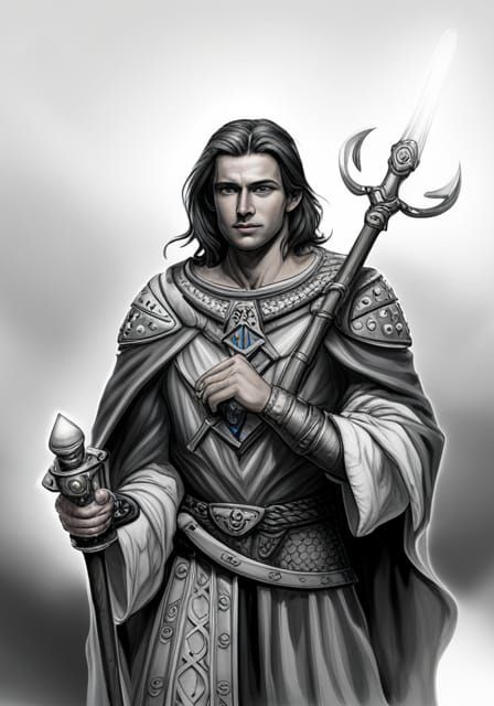 Heroic Male Cleric in Classic Fantasy Art Style