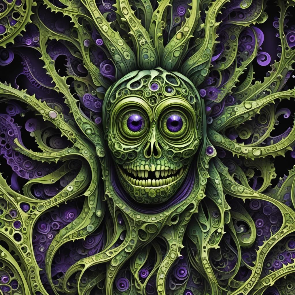 Surreal Zucchini Ghost with Bioluminescent Details