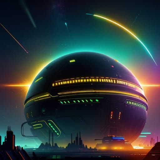 Humans Building Alien Colony in Sci-Fi Digital Art