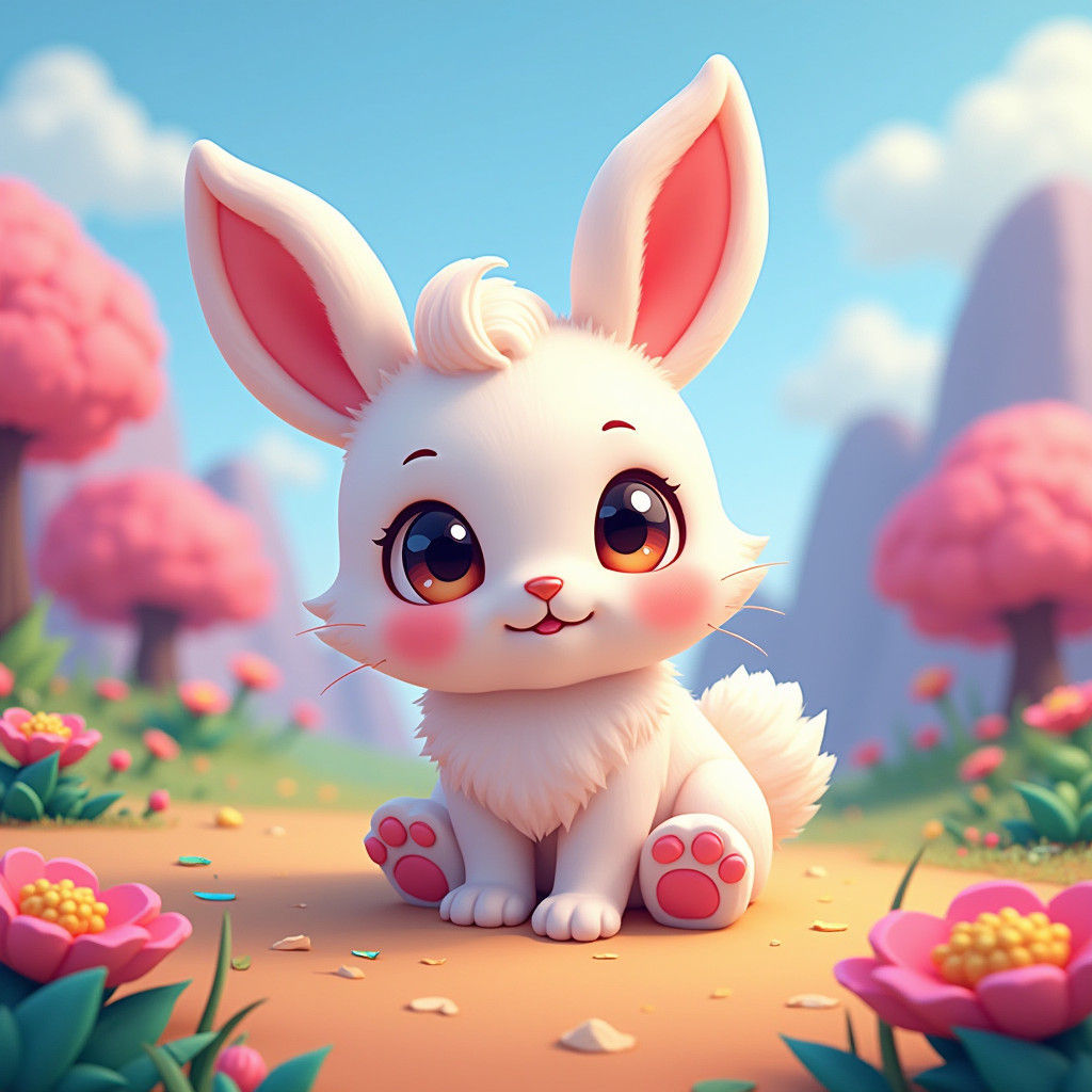 Pastel Pet Creature in Blocky Digital World