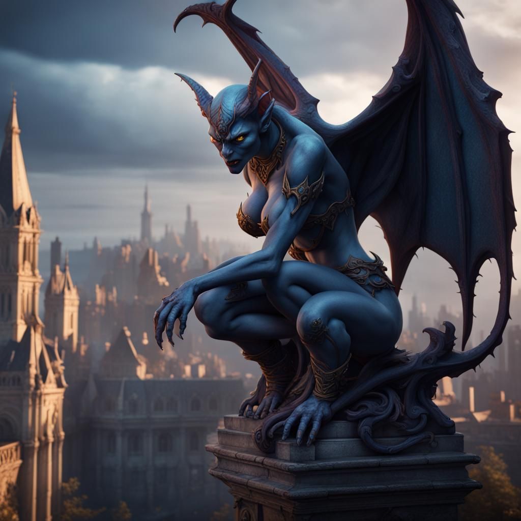 Demona Gargoyle: Detailed Fantasy Concept Art