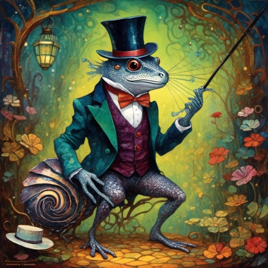 Distinguished Frog at the Opera in Looney Tunes Style