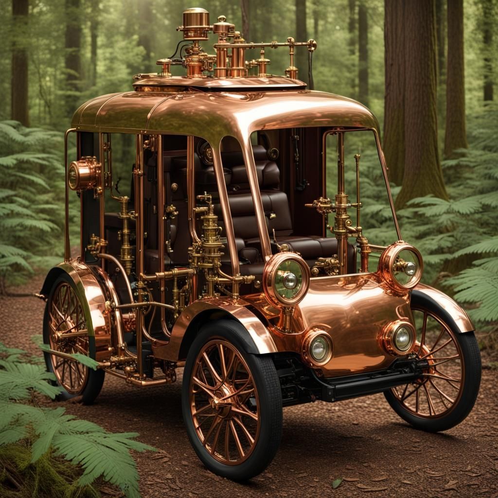 Steampunk Forest Vehicle with Mechanical Legs