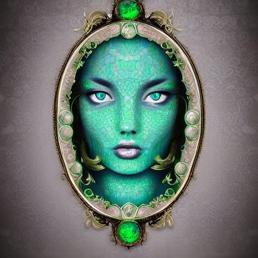 Opal Woman Portrait in Ornate Victorian Style