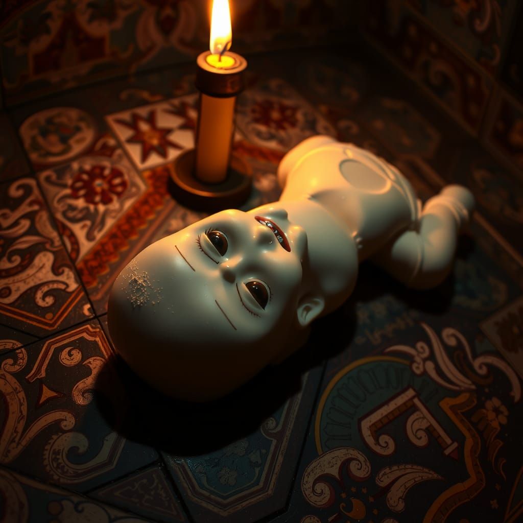 Macabre Porcelain Doll Melts in Candlelight