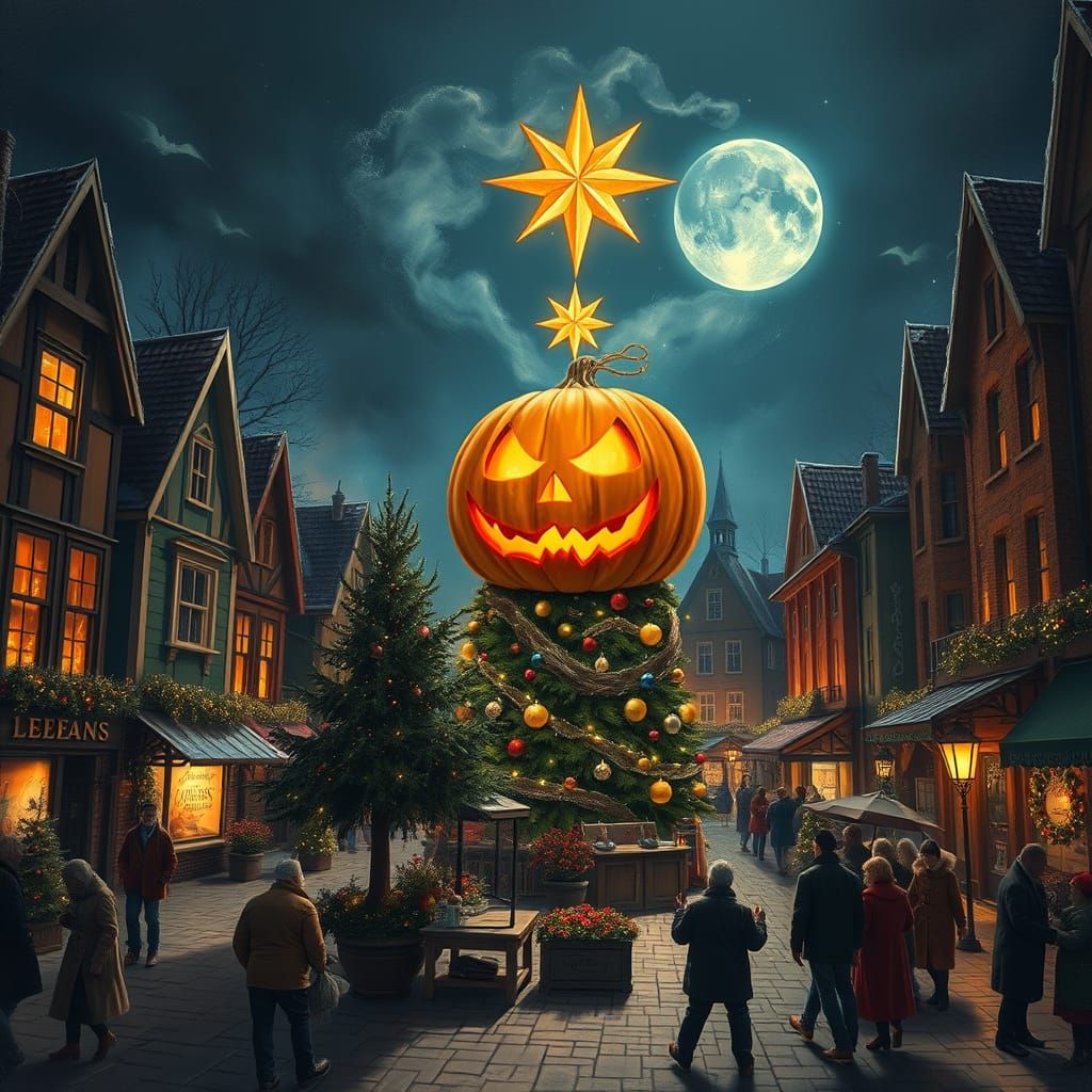 Jack-o'-Lantern Replaces Christmas Star Summoning Spirits