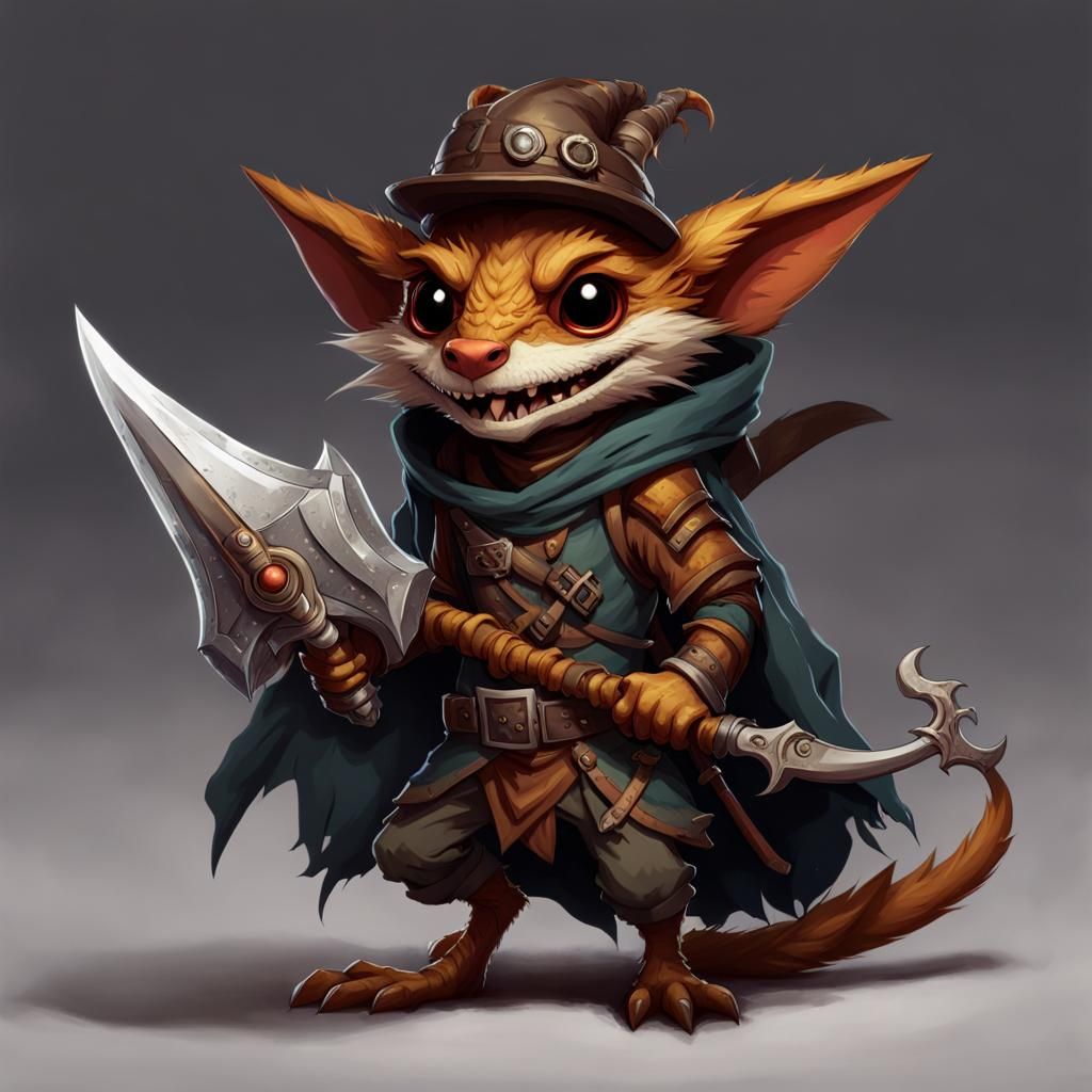 Kobold Rogue with Crooked Teeth, Detailed Matte Painting