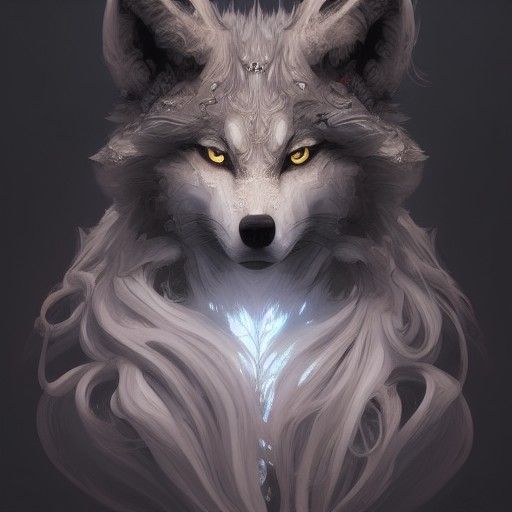 Detailed Wolf Witch Portrait in Digital Art