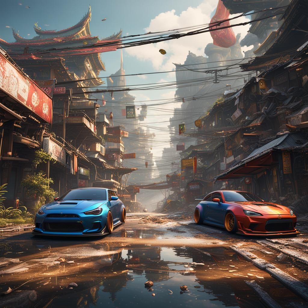 Detailed Matte Painting of JDM Cars in 8K