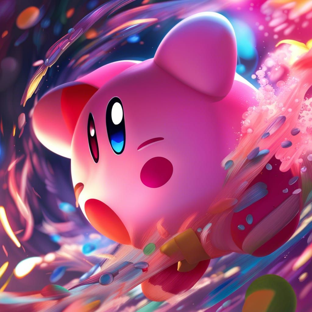 Hyperrealistic Kirby with Dramatic Lighting