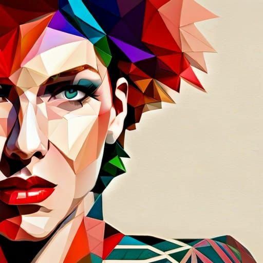 Geometric Art Shapes Portrait
