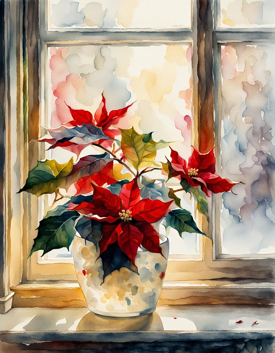 Whimsical Watercolour Still Life on Winter Morning