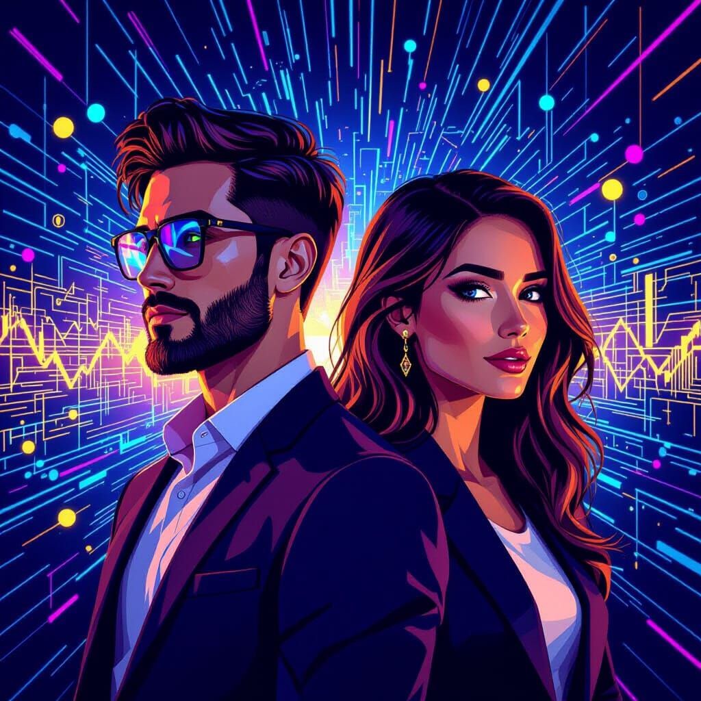 Futuristic Digital Art of Business Strategy and Growth