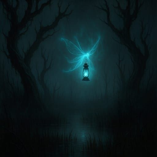 Ethereal Will-o'-the-Wisp in Misty Marshlands