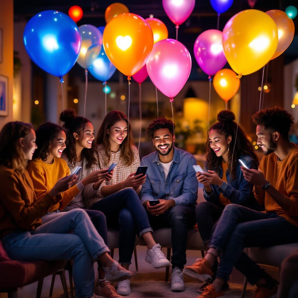 Teenagers Creating AI Images in Hyperrealistic Style