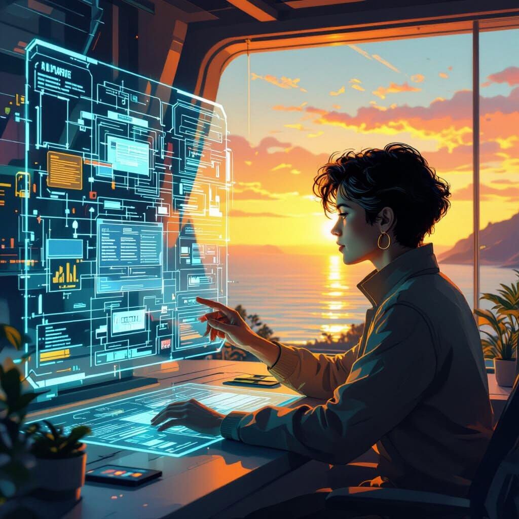 Retro-Futuristic System Design on Holographic Interface