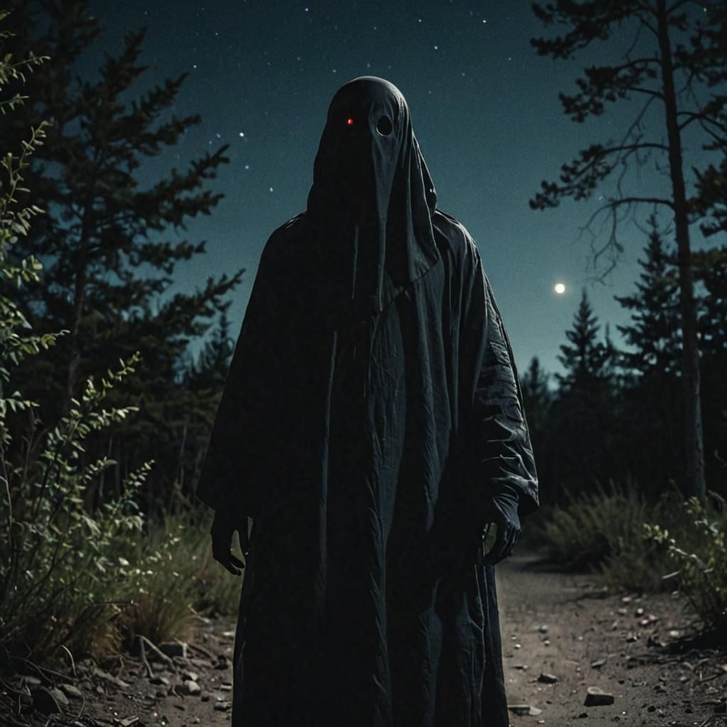 Unrealistic Black Ghost in the Night