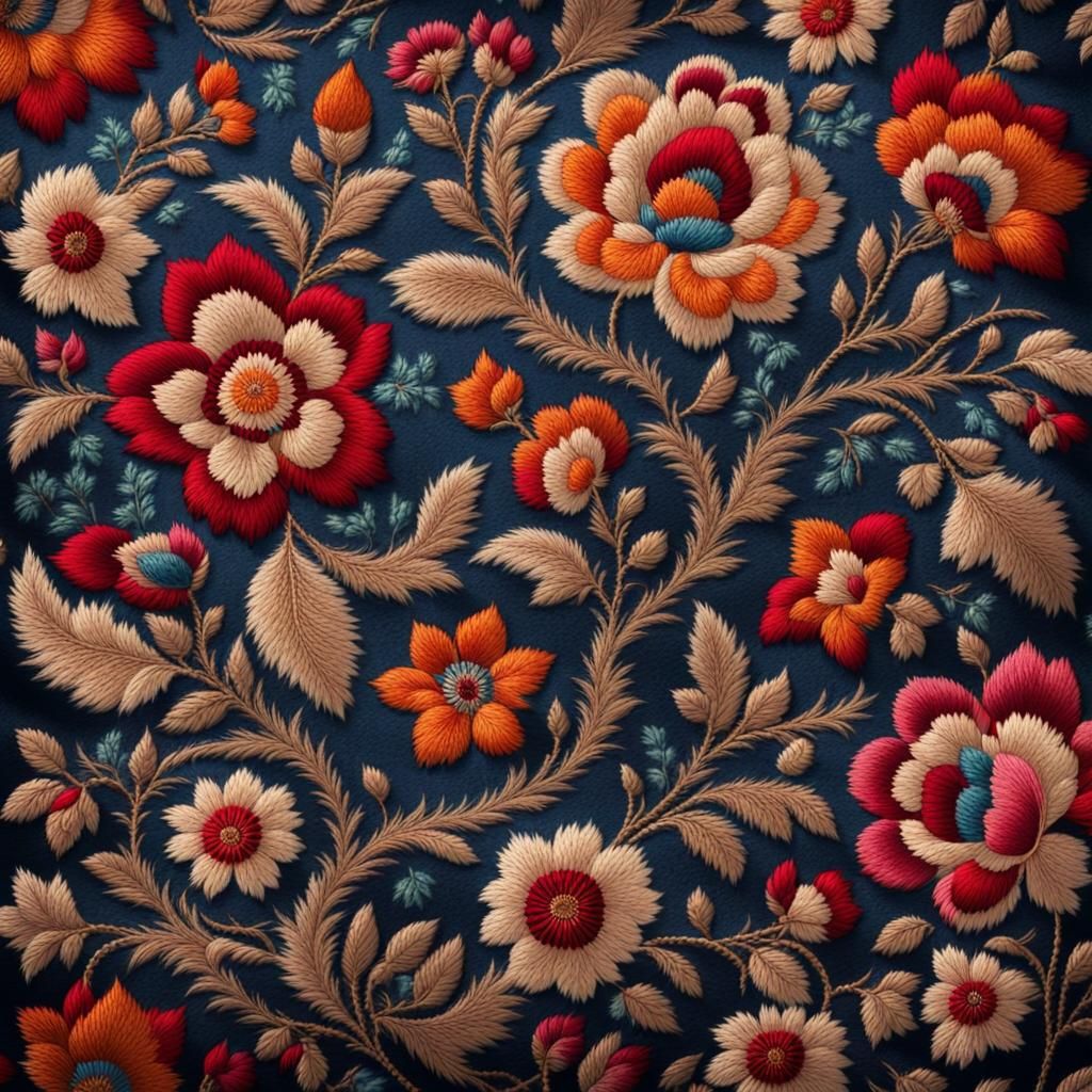Cashmere Shawl Inspired Floral Pattern Background