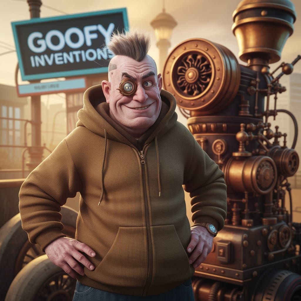 Mad Genius and Steampunk Engine in Digital Art