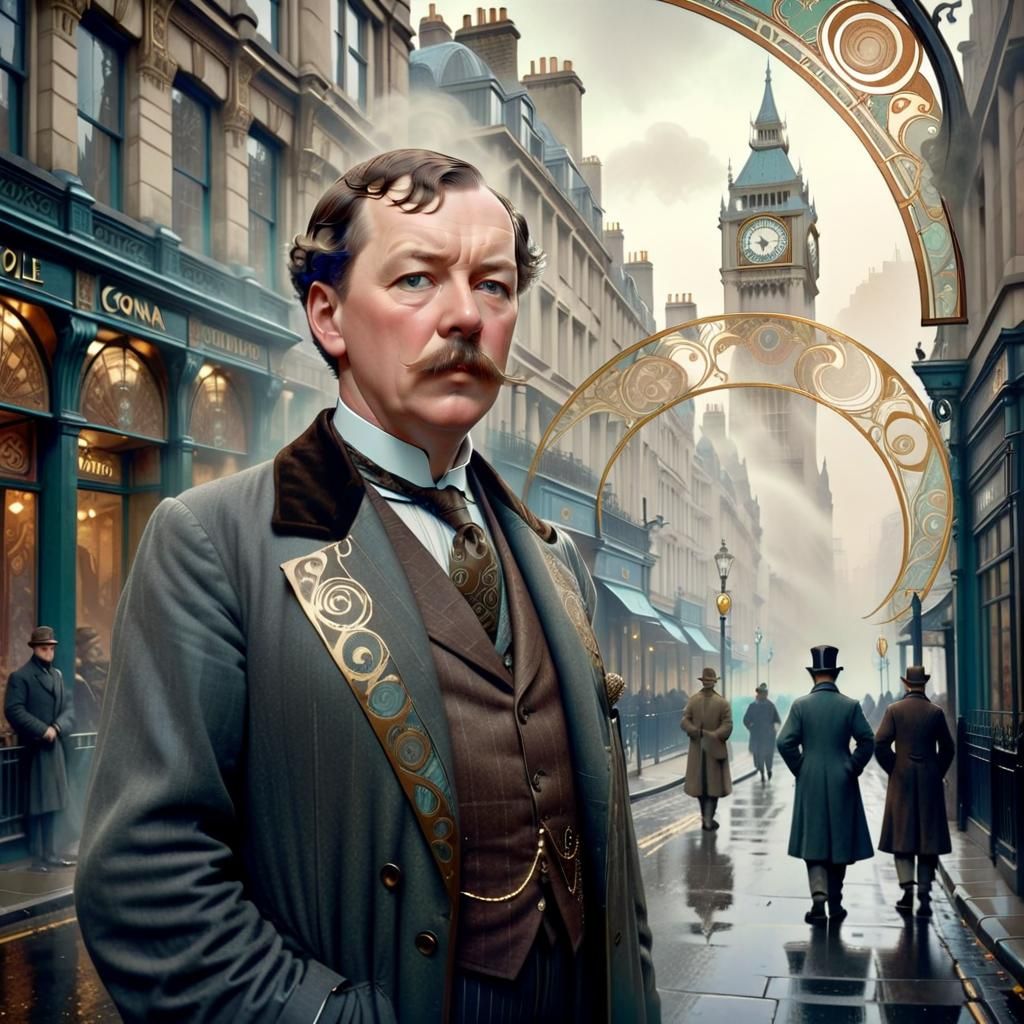 Arthur Conan Doyle in Art Nouveau London Scene