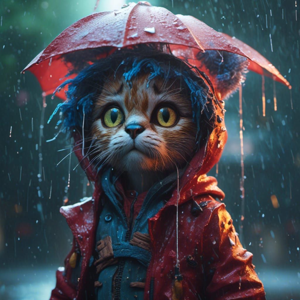 Fantasycore Predator in Rain, Detailed Matte Painting