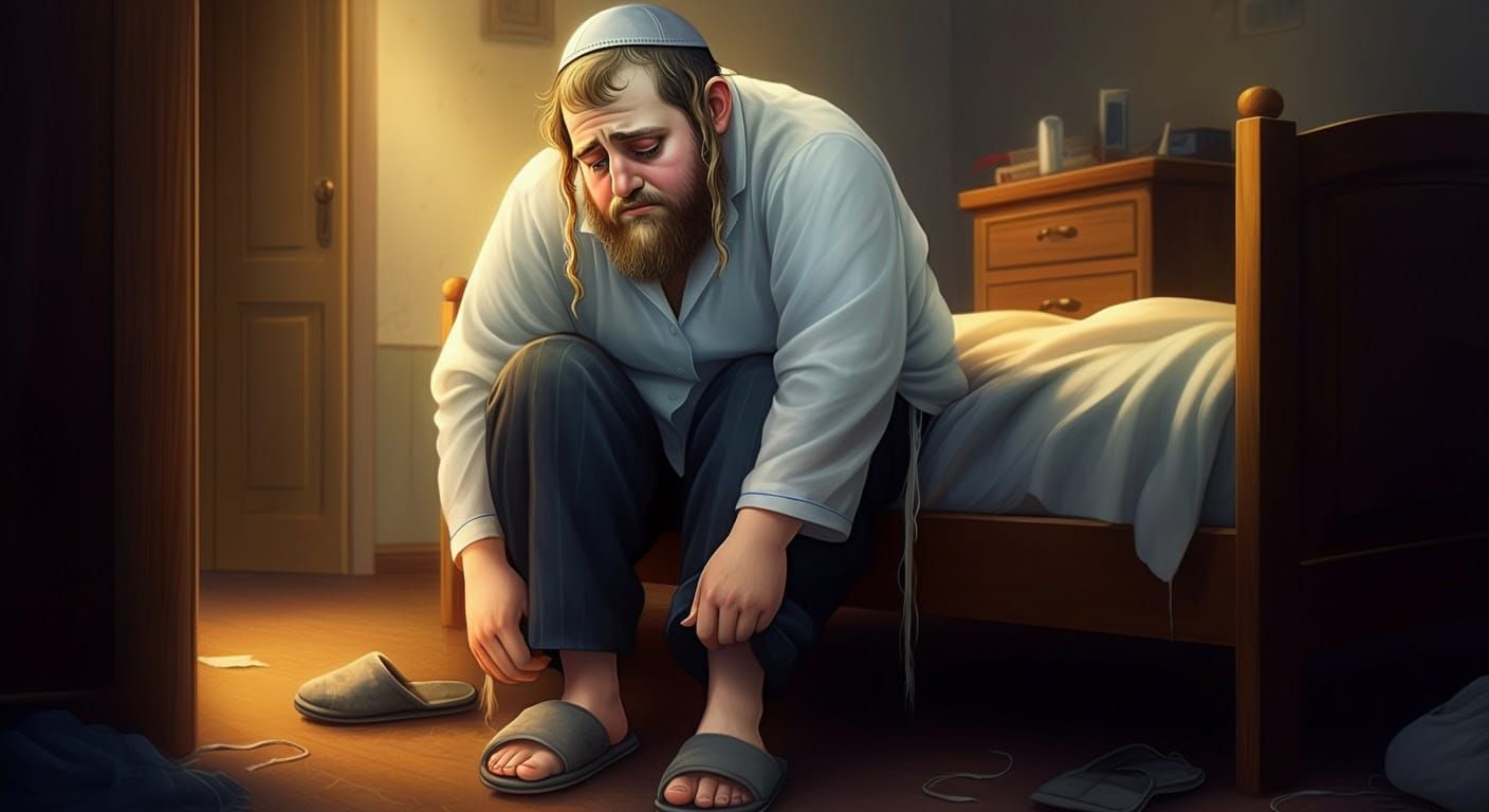 Melancholic Morning Routine of a Young Hasidic Man