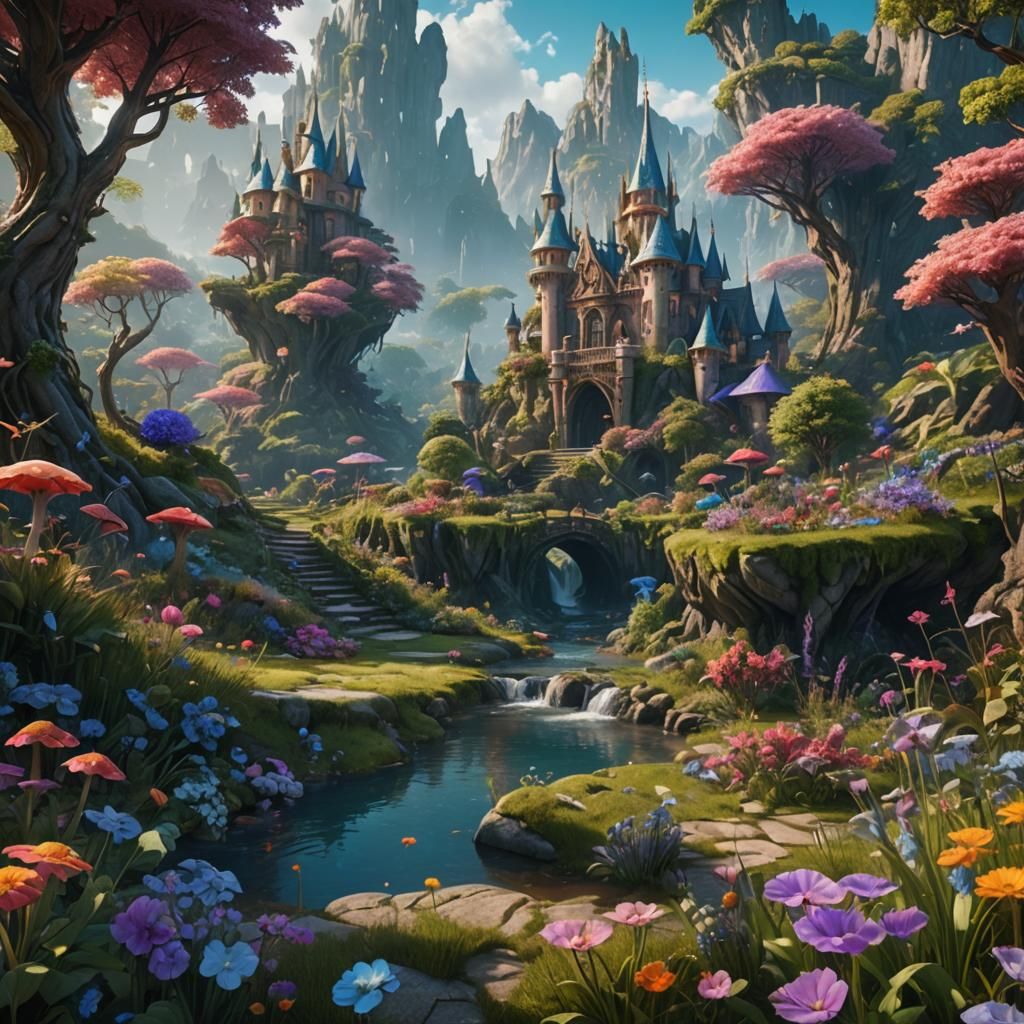 Detailed Fairy Meadow Concept Art