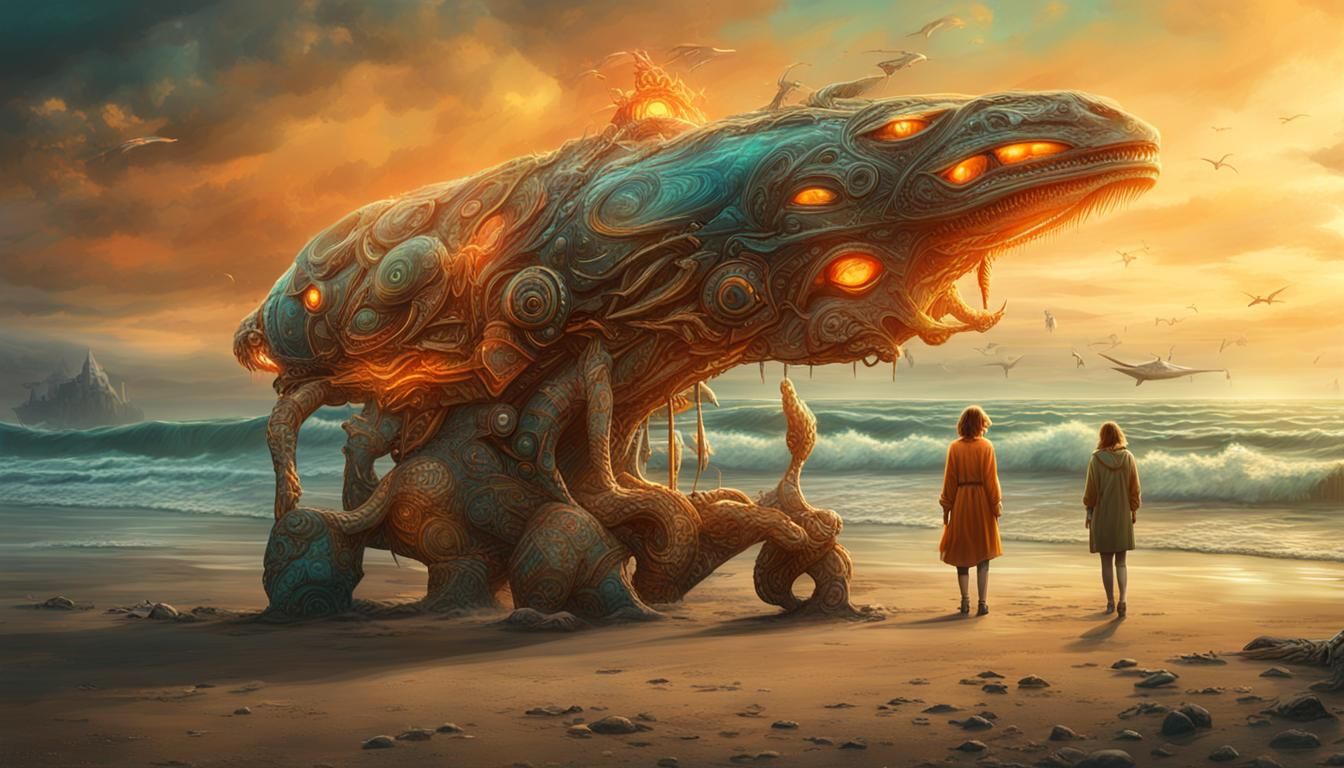 Alien Beauties on the Beach: Digital Matte Painting