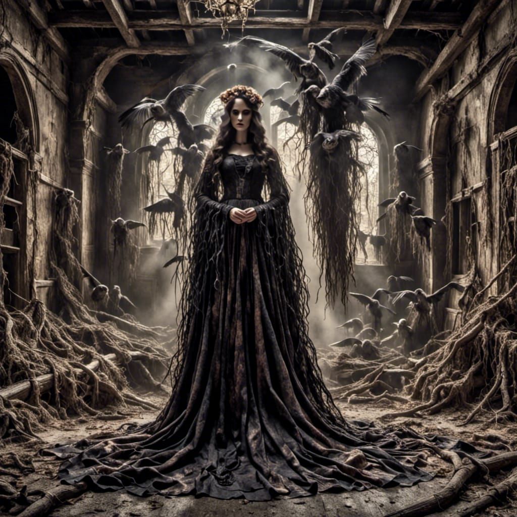 Unsettling Spectral Abstract Forms in Dark Palette