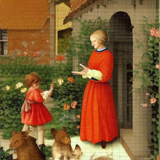 Pixelated Mouse in Pixelated House: 8-Bit Art