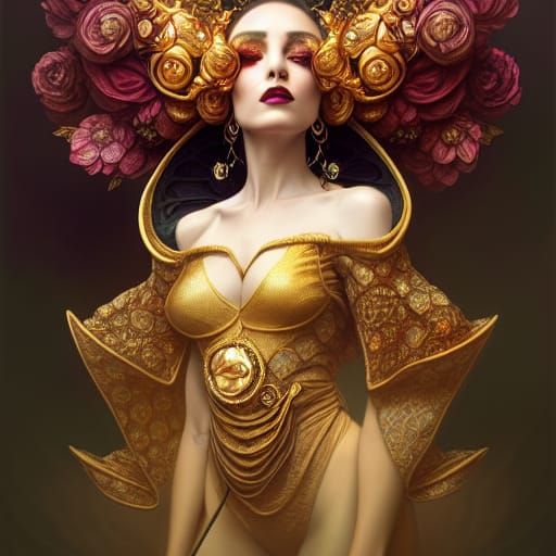 Ornate Queen Bee Portrait in Ethereal Lighting