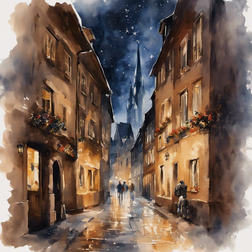 Impressionism - Strasbourg by night