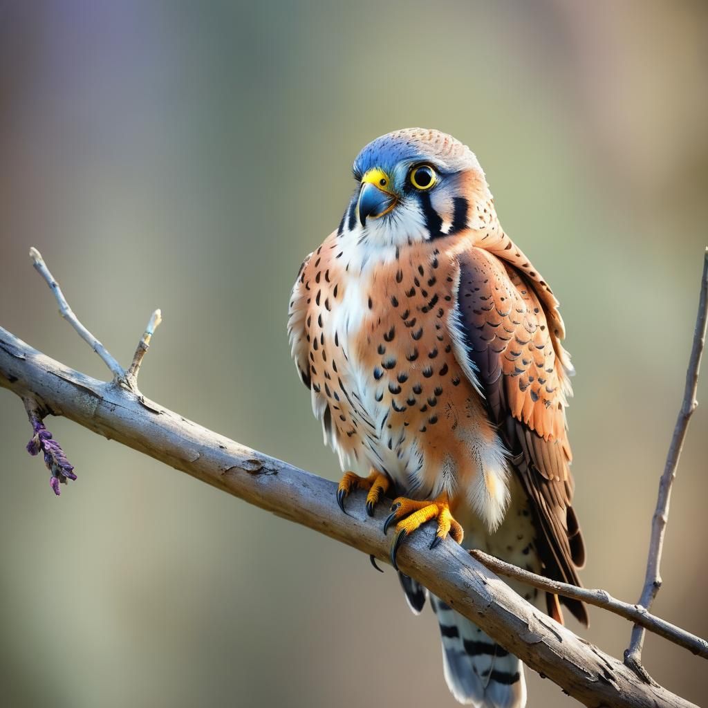Curious Kestrel Portrait in Macro Photography