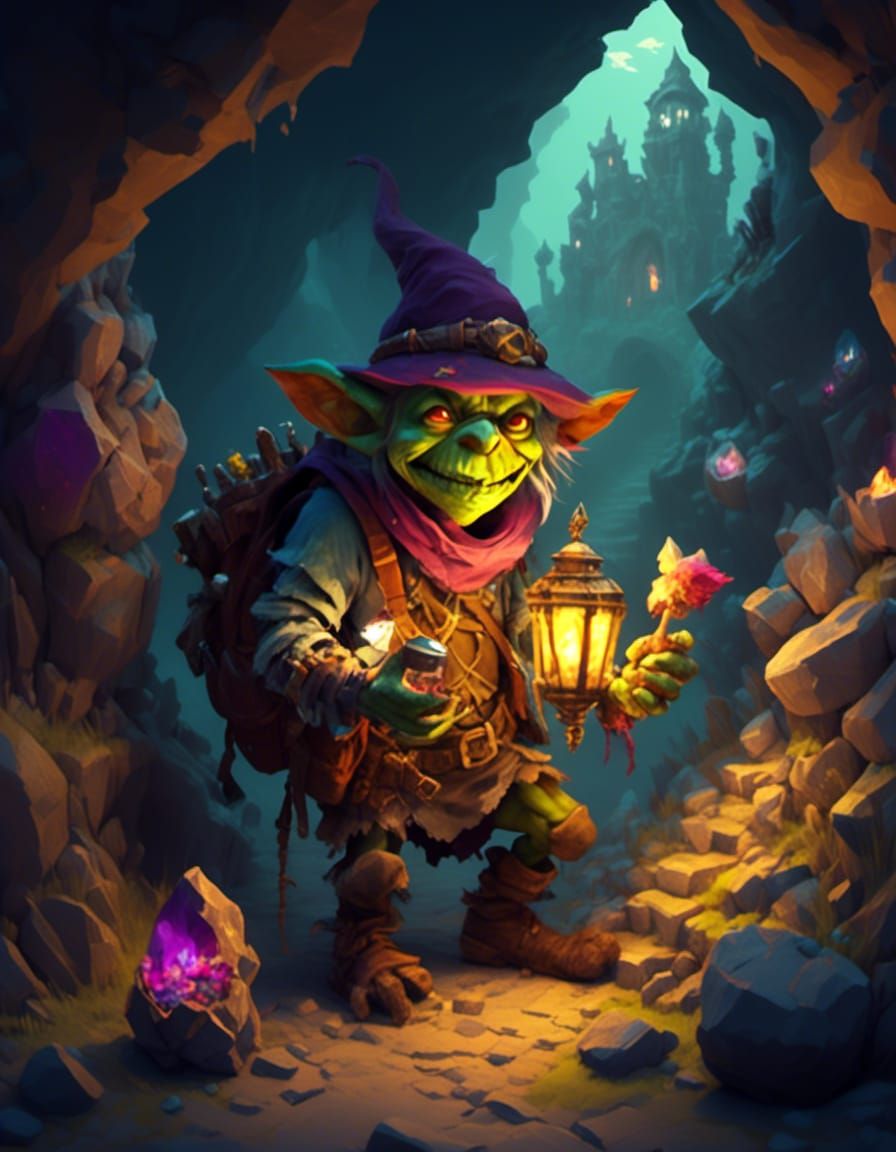 Treasure Hunting Goblin in Isometric View