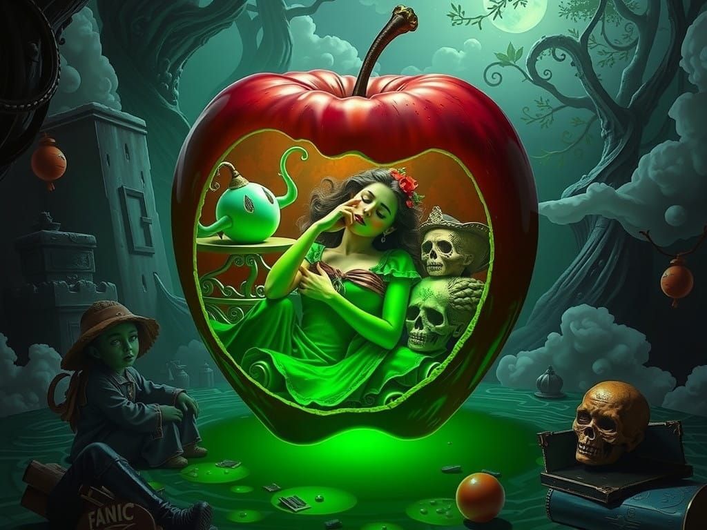 Sleeping Beauty in Poison Apple: Surreal Dreamscape
