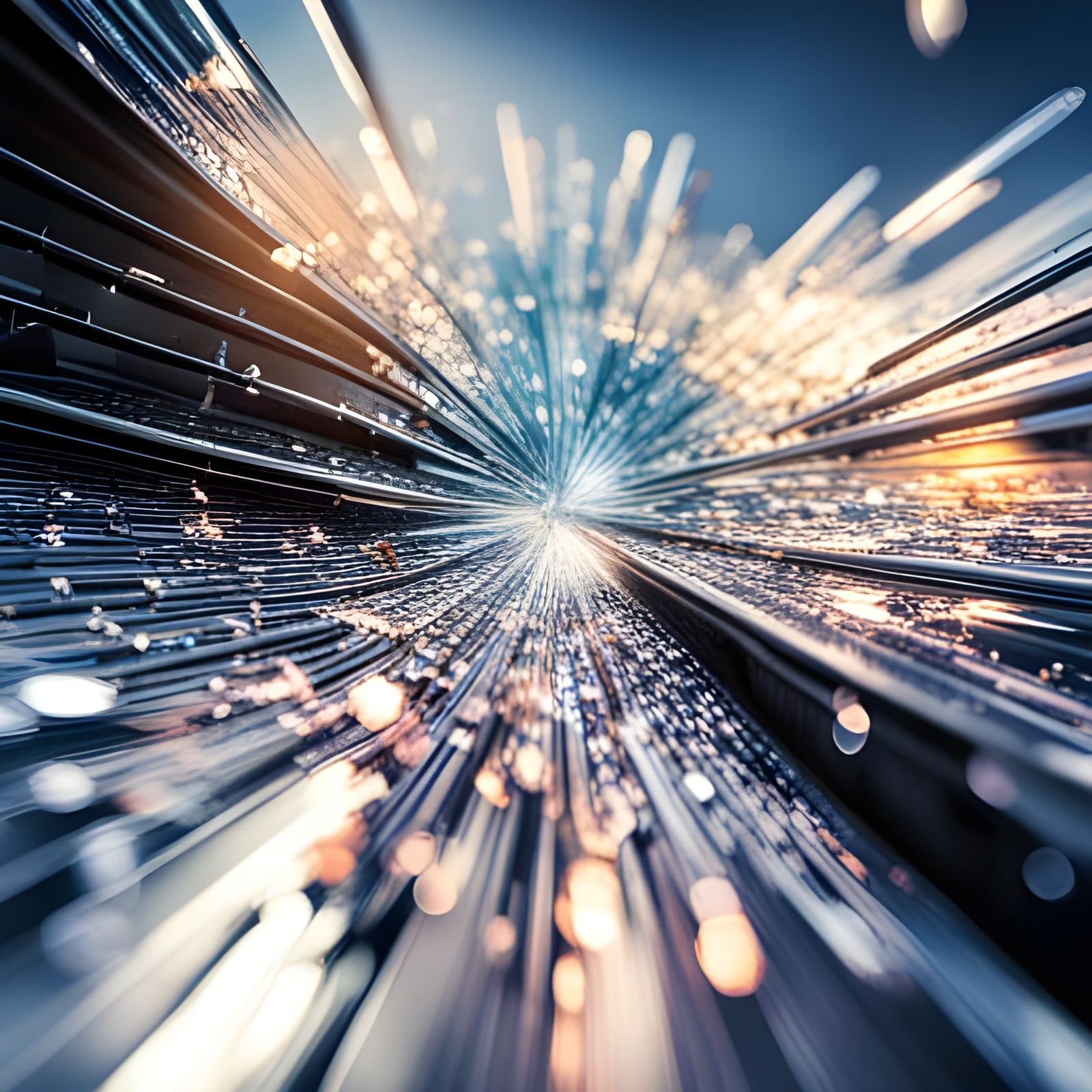 Hyperrealistic Sparkling Broken Glass Shards