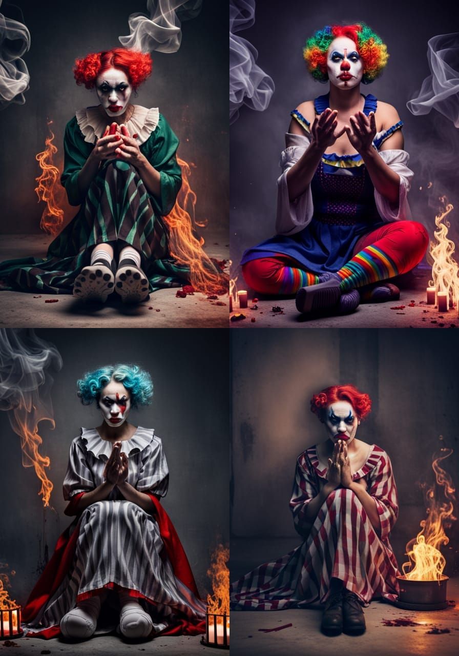 Evil Clown Summons Spirits in Burning World