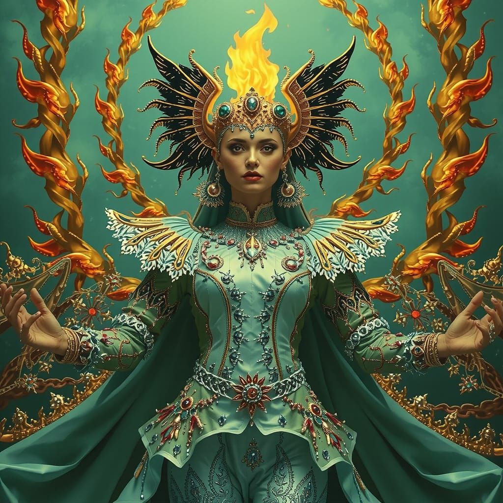 Psychedelic Flames: A Surreal Photorealistic Image