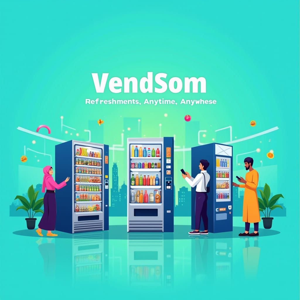 Modern Vending Machine Company Banner in Vibrant Gradient