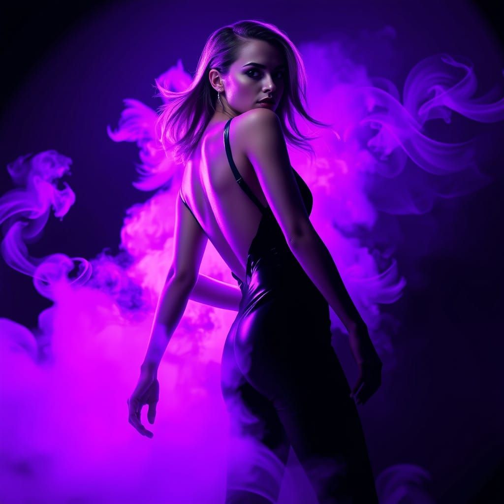 Ethereal Model in Purple Haze