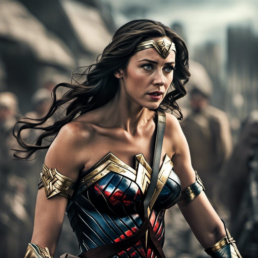 Wonder Woman Hyperrealistic Cinematic Portrait
