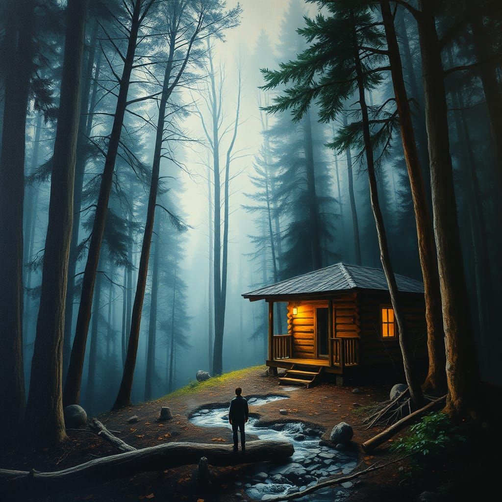 Distorted Cabin in the Woods Soak-Stain